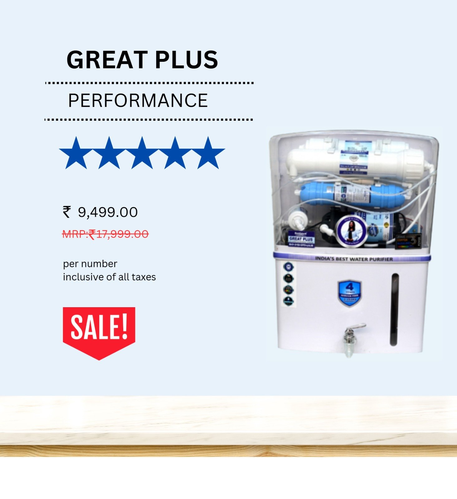 Great Plus RO Water Purifier in Delhi - Kemfotech RO Systems